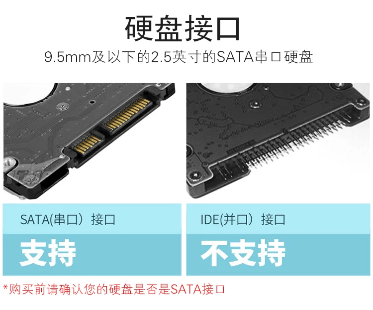 2,5 дюймов USB3.0 to Sata 3,0 без инструментов 5 Гбит/с коробка корпус жесткого диска поддержка UASP протокол для 2 ТБ 2," HDD SSD