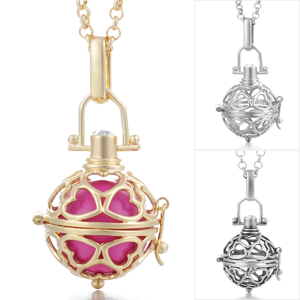 Vocheng Bola Ball Angel Necklace 16MM Music Ball Vintage Pregnancy Necklace Aroma Essential Oil Diffuser Pregnant Women VA-048