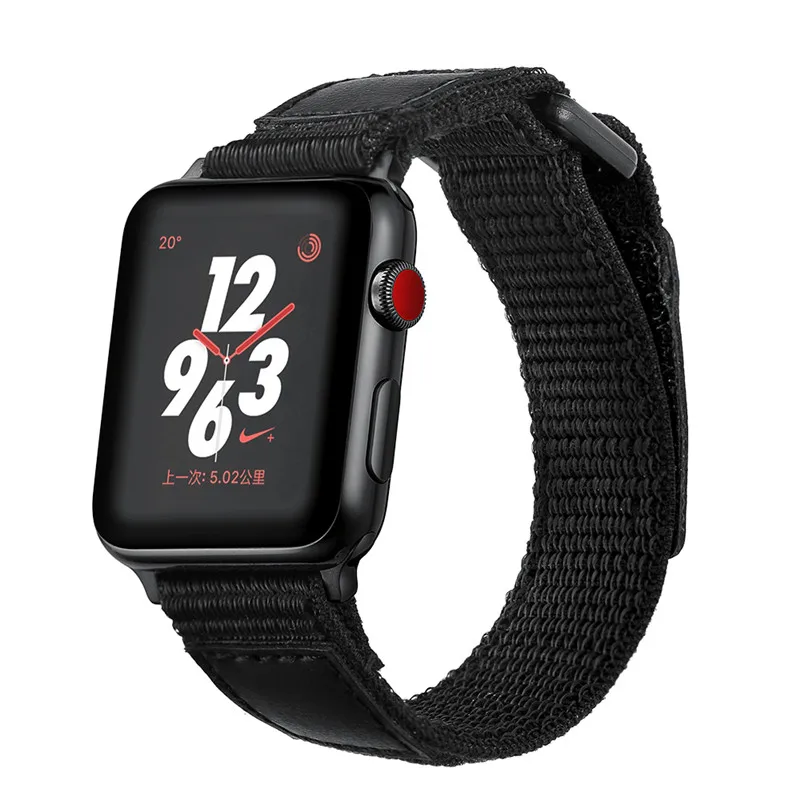 

Black Nylon Leather loop Band For Apple Watch series 4 44mm 40mm Bracelet Wrist Strap for iWatch 1/2/3/ 42mm 38mm watchband