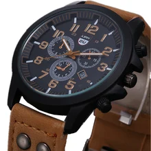 2017 New Business Quartz watch Men sport Military Watches Men Corium Leather Strap army wristwatch clock