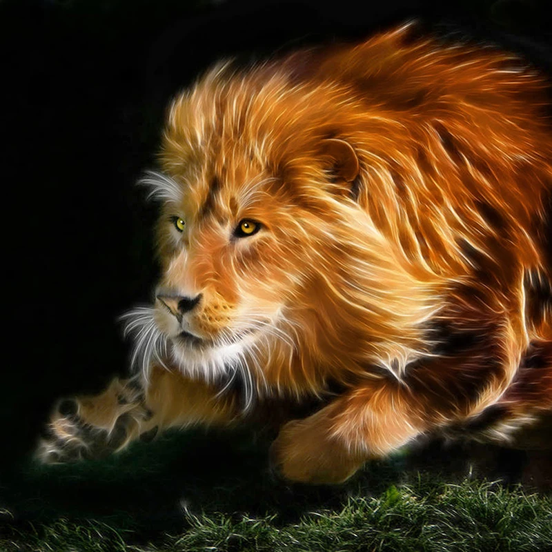 

5D Diy Diamond Painting Cross Stitch Lion Animals Full Round Diamond Embroidery Rinestones Painting Diamond Mosaic Home Decor