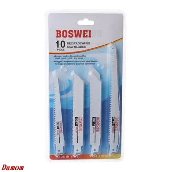 

10pcs/set 6-8" Reciprocating Saw Blades Kit Woodworking Cutting Power Hand Tools