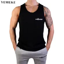 YEMEKE мужские фитнес бодибилдинг безрукавки хлопчатобумажные рубашки без рукавов тренировки Повседневная майка Стрингер жилет модная одежда