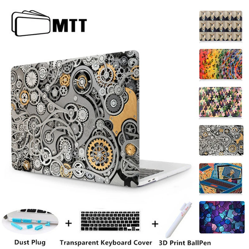 MTT Dense Print Hard Case For Apple Macbook Air Pro Retina 11 12 13 15 With Touch Bar Laptop Case for mac book air 13 inch Cover