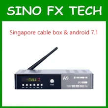 Cingapura starhub caixa tv streambox A9 starhub DVB-C + Android (Kodi 4 K H.265) combo relógio caixa de tv canal de esportes