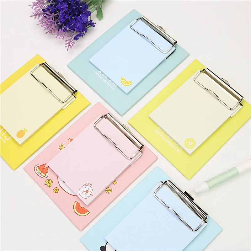 

New style cute with clip board memo pad Animal fruit Sticky Notes Kawaii Stationery