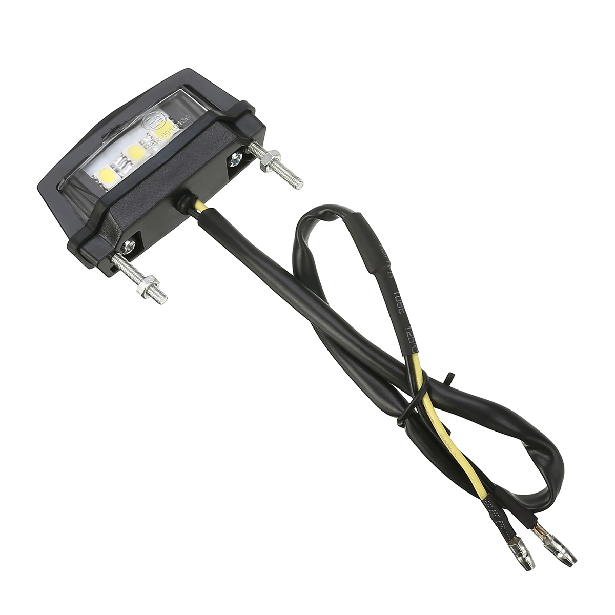 Mayitr 1PC Durable Motorcycle 12V Rear Tail Number Light Mini White LED License Plate Lights Black For Off-road Scooter ATV