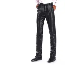 Зимние Модные утепленные флисовые штаны, теплые бархатные штаны из искусственной кожи, мужские мотоциклетные штаны для бега, хип-хоп, черные спортивные штаны из искусственной кожи, 090