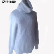 Водолазка 50 см натуральный норковый кашемировый свитер женский длинный кашемировый пуловер вязаный чистый норковый Воротник JN237