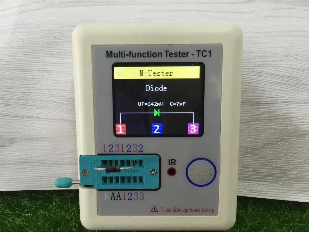 TC транзистор тест er TFT Диод Триод измеритель емкости LCR ESR NPN PNP MOSFET тест встроенный аккумулятор