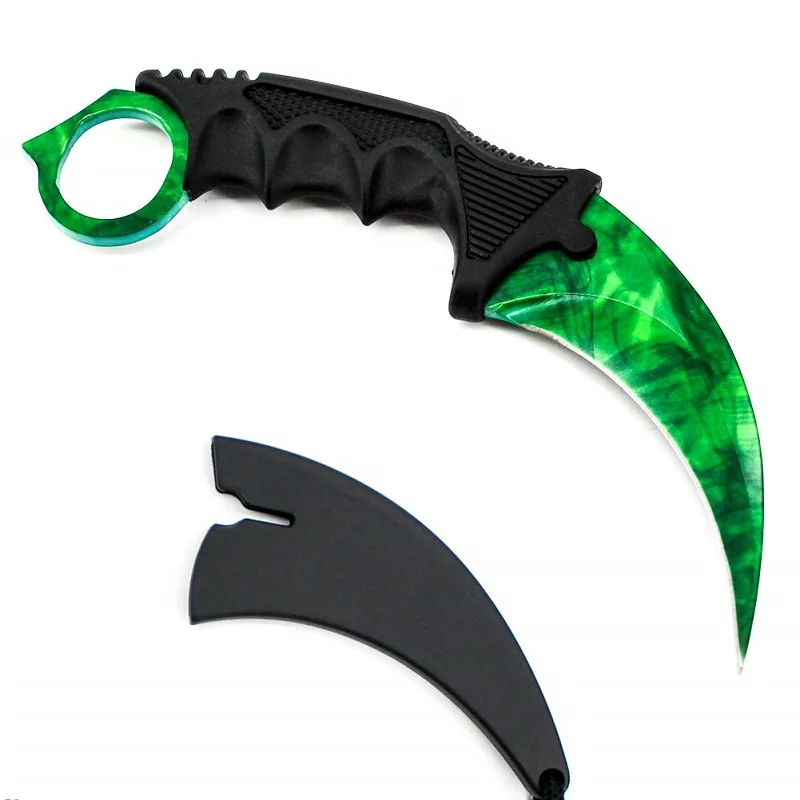 HS инструменты Открытый Karambit ножи охотничьи ножи выживания тактический коготь Карманный Самообороны обидный кемпинг инструмент - Цвет: Green