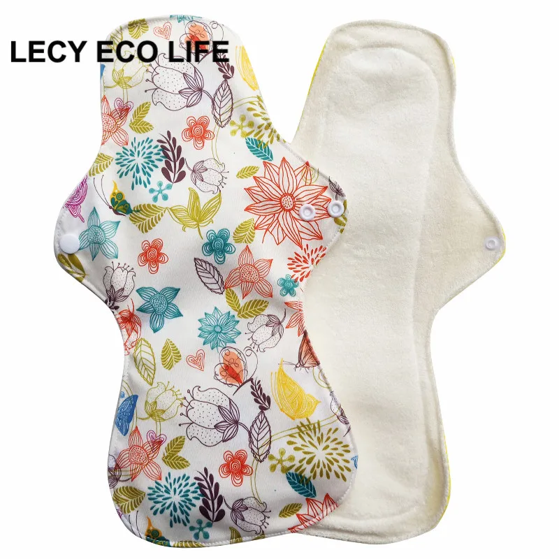 Lecy Eco Life 1 шт. 1" Фламинго с принтом для ночного использования многоразовые менструальные подкладки для тяжелого потока, большие размеры дышащие женские тканевые прокладки - Цвет: Q07