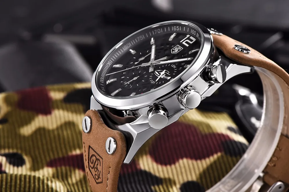 Мужские часы Топ люксовый бренд хронограф спортивные мужские часы модные военные водонепроницаемые кварцевые наручные часы Relogio Masculino