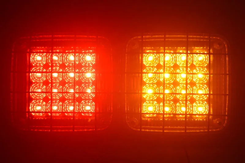 2 шт. 24 В 32LED грузовик прицеп задние фонари с железной сеткой красный желтый Стоп сигнал поворота свет 2 шт. 24 В 32LED грузовик прицеп задние фонари с железной сеткой красный желтый Стоп сигнал поворота свет