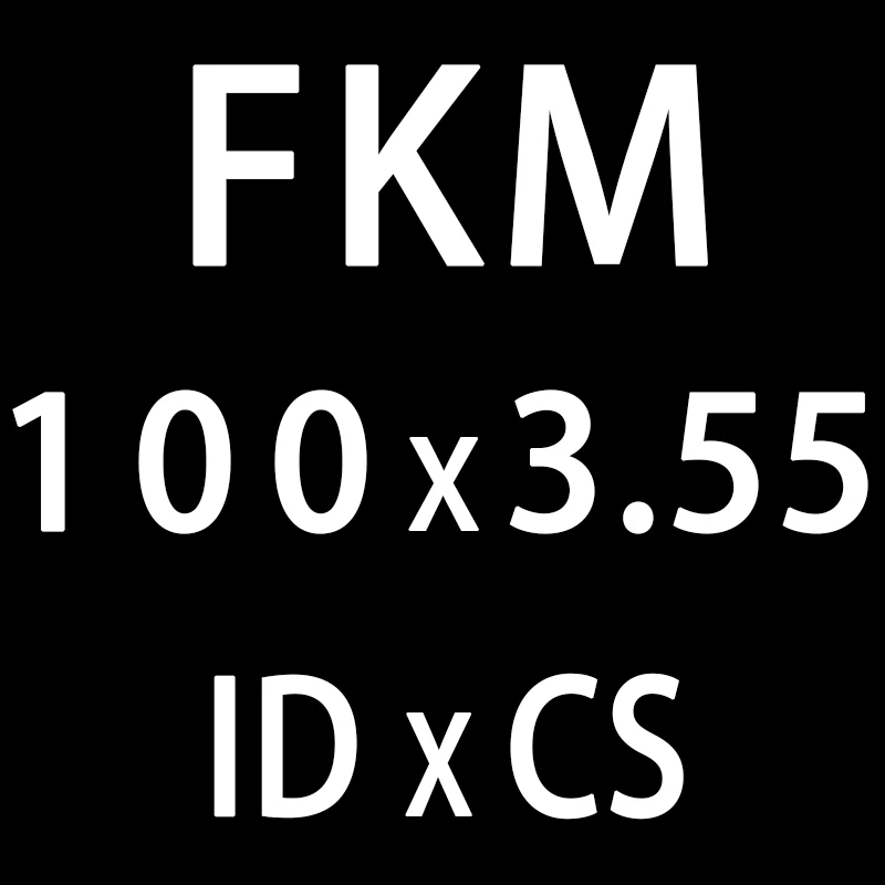 1 шт. фторкаучук Кольцо черное уплотнительное кольцо FKM cs3.55 мм id87,5/90/92,5/95/97,5/100 мм уплотнительное кольцо украшенное нефтью топливная уплотнительная шайба - Цвет: ID100mm