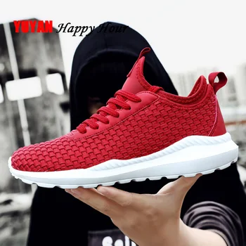 

High top Sneakers Men Casual Shoes Men Sneakers Breathable Mesh Male Shoes Black White Red Thick Sole Man Fashion Shoes KA739