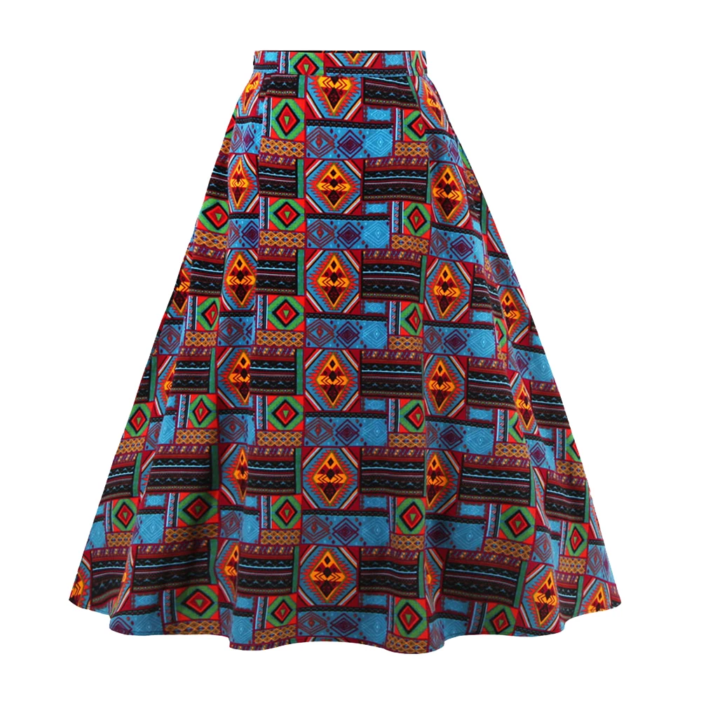 Горячая Новая Зимняя Юбка женская Ретро Винтаж Высокой Талией Линия Племенной