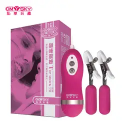 OMYSKY 10 Частота вибрирующие зажимы для сосков женские Соски Вибратор с зажимом массажер для груди силиконовые вибраторы интимные игрушки