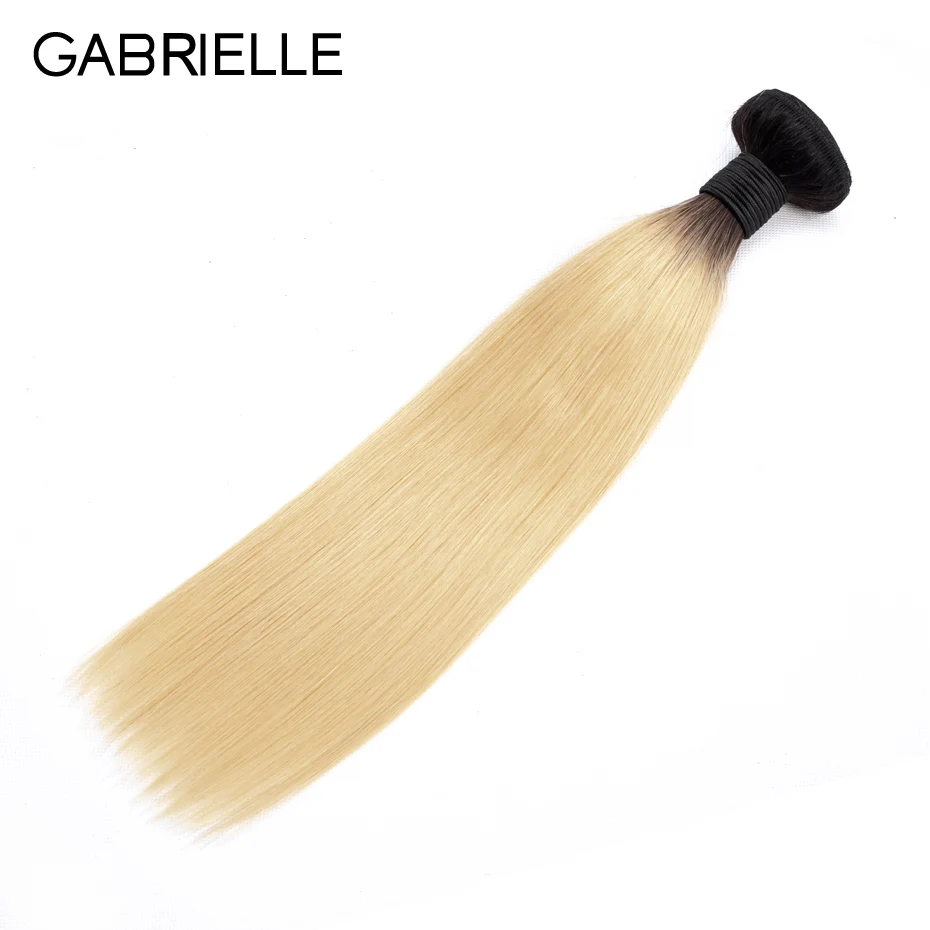Gabrielle пучки волос "омбре" светлые бразильские прямые волосы 1 шт T1b/613-Реми Пряди человеческих волос для наращивания 12-24 дюйма