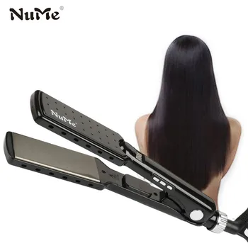 

Titanium Plate Hair Straightener Wide Plate Curling Iron MCH Heater Lonic Straightening Iron Salon Styling Tools Digital Display