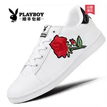 Мужская обувь; сезон осень; спортивная обувь на плоской подошве; белые туфли в Корейском стиле; маленькие белые туфли; Playboy