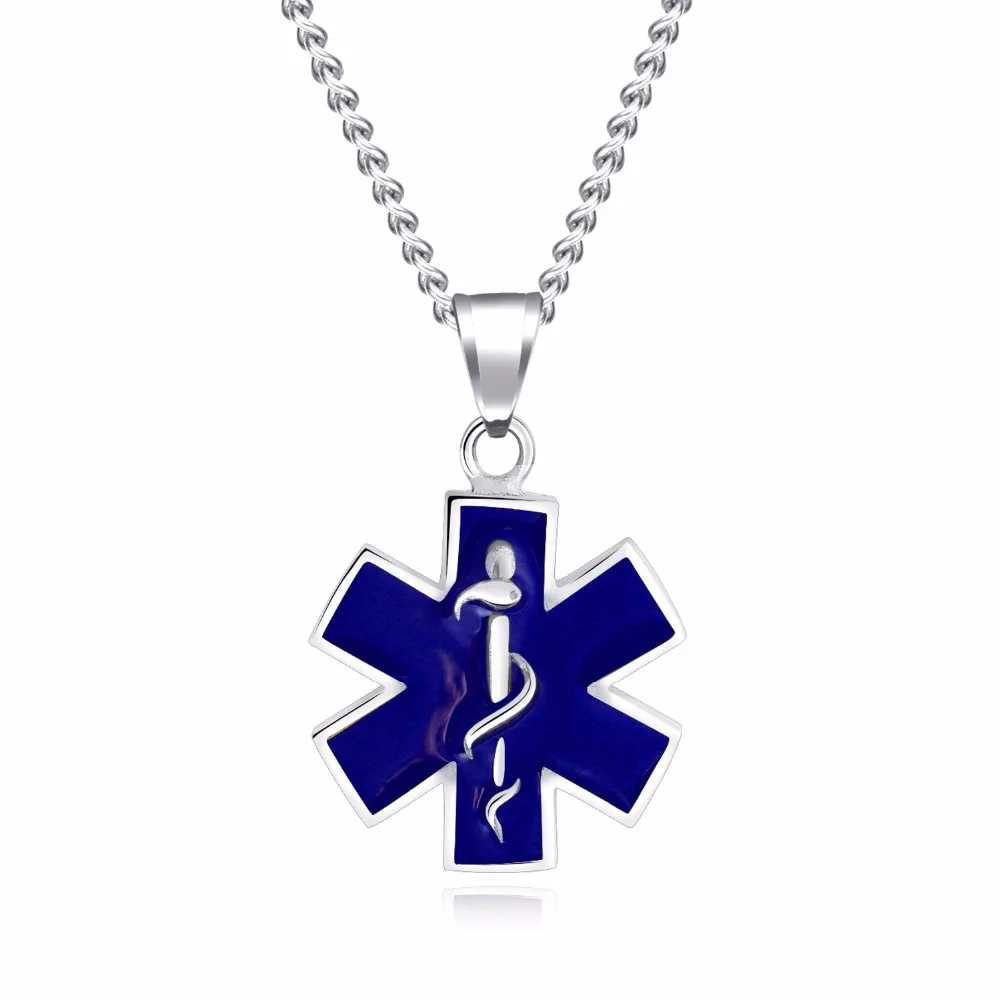 

Star of Life Snake Emblem Pendant Necklace 2 Color Hexagram Necklace Emergency Medical EMSS Symbol Friend Doctor Nurse Gift