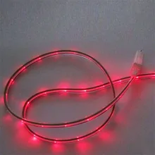 For Android Mobile phone Fast charging Wire LED EL Light Micro USB Sync Data Charging Cable for HTC for Samsung May 2