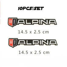 10 шт. 3D алюминиевый сплав автомобильный багажник эмблемы и аксессуары для автомобиля клей логотип автомобиля Авто стильный значок для Альпина