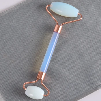 

Facial Massage Roller Nice Metal Double Head Jade Opalite Roller Slimming Anti Wrinkle Cellulite Face Beauty Crystal Stone Tool