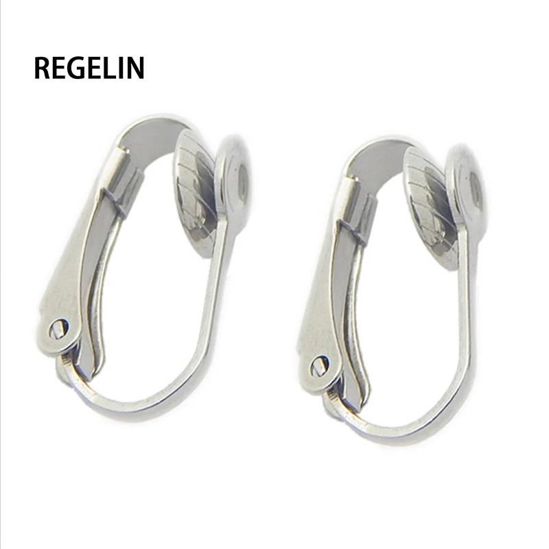 

REGELIN 20pcs/lot Stainless Steel Earring Hooks Clasps Settings Simlple Earrings Clips for DIY Earrings Ear Jewelry Making
