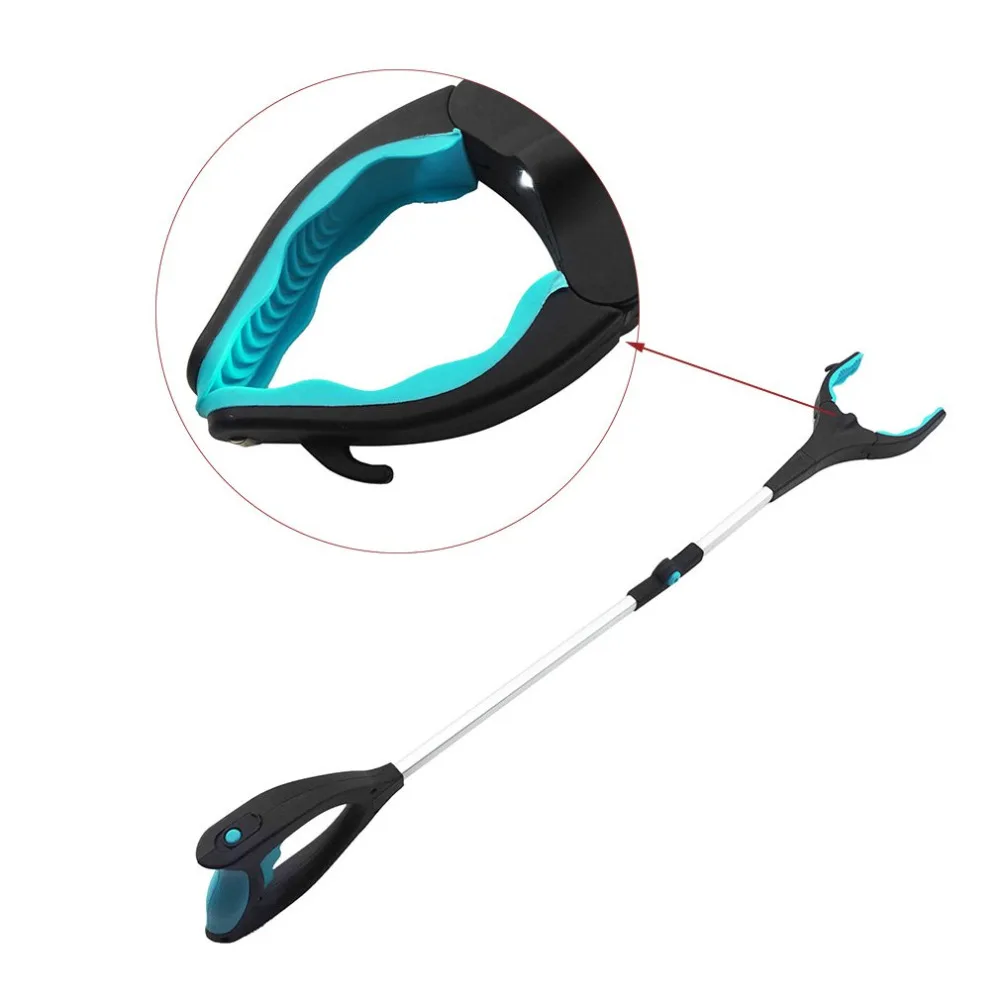 Garbage Pick Up Tool with LED Metal Garbage Clip Reacher Sanitation Device Folding Rubbish Shit Pickup Clamp Claw Kitchen Garden