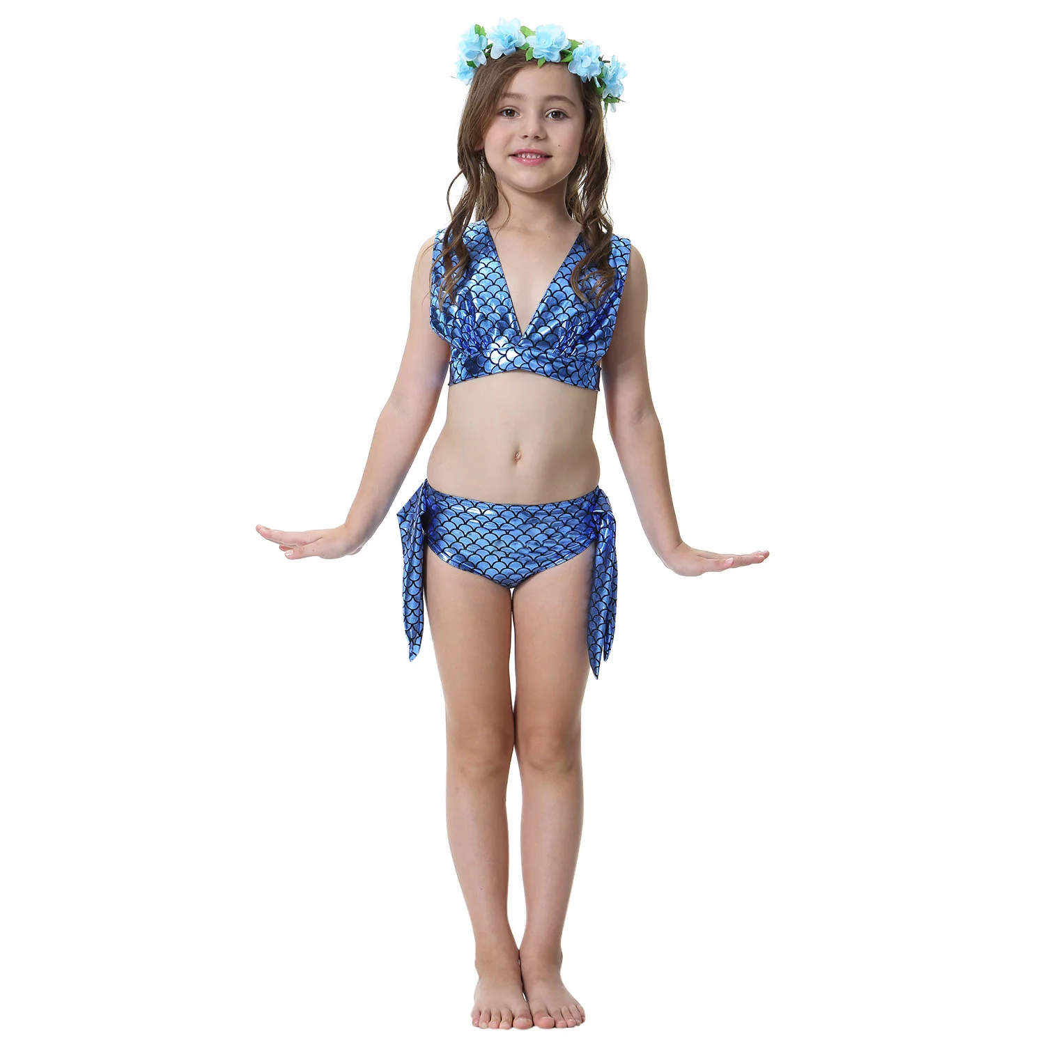 Детский купальник из трех предметов, купальные костюмы русалки, детский пикантный купальник-бикини, купальный костюм