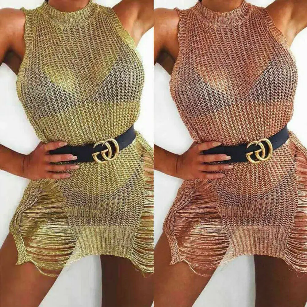 

Womens Summer Beach Beachwear Swimwear Bikini Wear Cover Up Kaftan Mini Dress