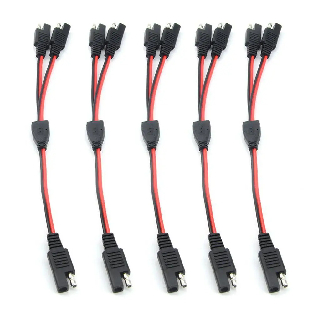 

5PCS 1 TO 2 SAE Power Automotive Extension Cable 18AWG 300mm for solar battery connection and transfer Extension Cable Connector