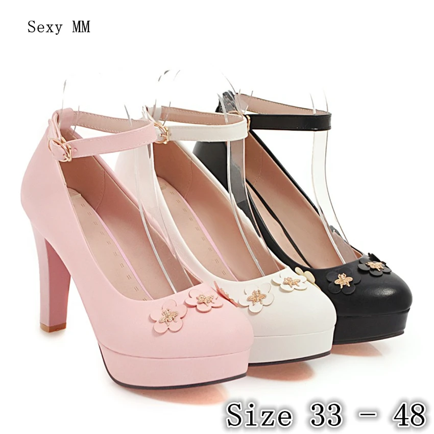 

Platforms High Heels Women High Heel Shoes Pumps Woman Party Wedding Shoes Kitten Heels Plus Size 33 -40 41 42 43 44 45 46 47 48