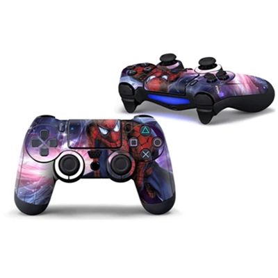 Пара контроллер кожи полное покрытие Стикеры для Playstation 4 Dualshock 4 геймпад виниловые наклейки Play Station скины человек паук - Цвет: 2pcs TN-PS4QB-1004