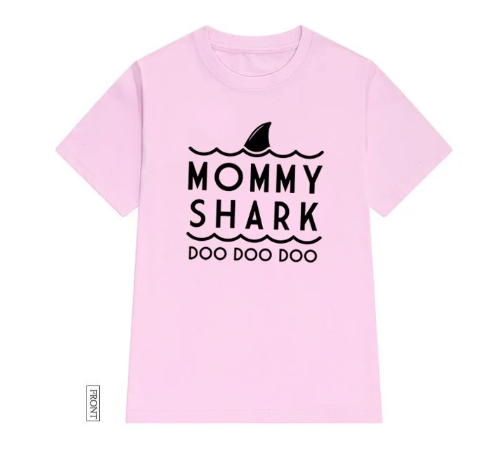 Женская футболка Mommy Shark Doo хлопковая Повседневная забавная женская Yong Girl 5 цветов
