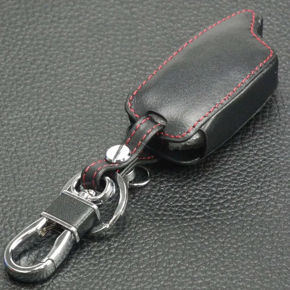 jingyuqin TW9010 LCD keychain Leather Case for Tomahawk TW9010 TW9020 TW4000 TW701 Remote Key Fob Cover Two Way Car Alarm System key case cover flip key fob shell