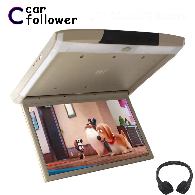15 6 Inch 1080p Hd Video Roof Mount Flip Down Monitor Mp5 Touch