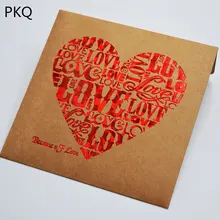 30 шт./лот квадратный один CD крафт бумажный упаковочный пакет с красивым сердцем DVD конверт обложка CD чехол для вечерние свадебные упаковки