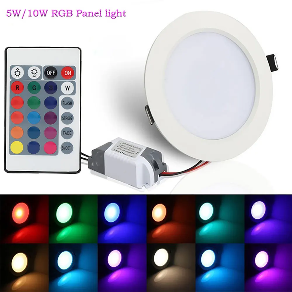 

5W 10w RGB white shell ceiling light Down Lights Recessed spot lamp Bulbs with remote RGB AC85-265V CE/ROHS