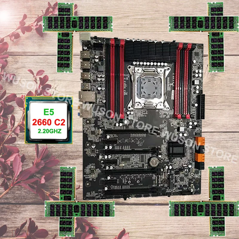 #^Special Price Runing Super X79 LGA2011 motherboard CPU RAM set max support 8*16G 1866 memory CPU Intel Xeon E5 2660 C2 RAM 32G(8*4G) DDR3 RECC