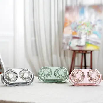 

Small Bean Desktop 2-head Aromatherapy Fan Student 2-leaf Usb Mini Fan Summer Desk Table Cooling Fans