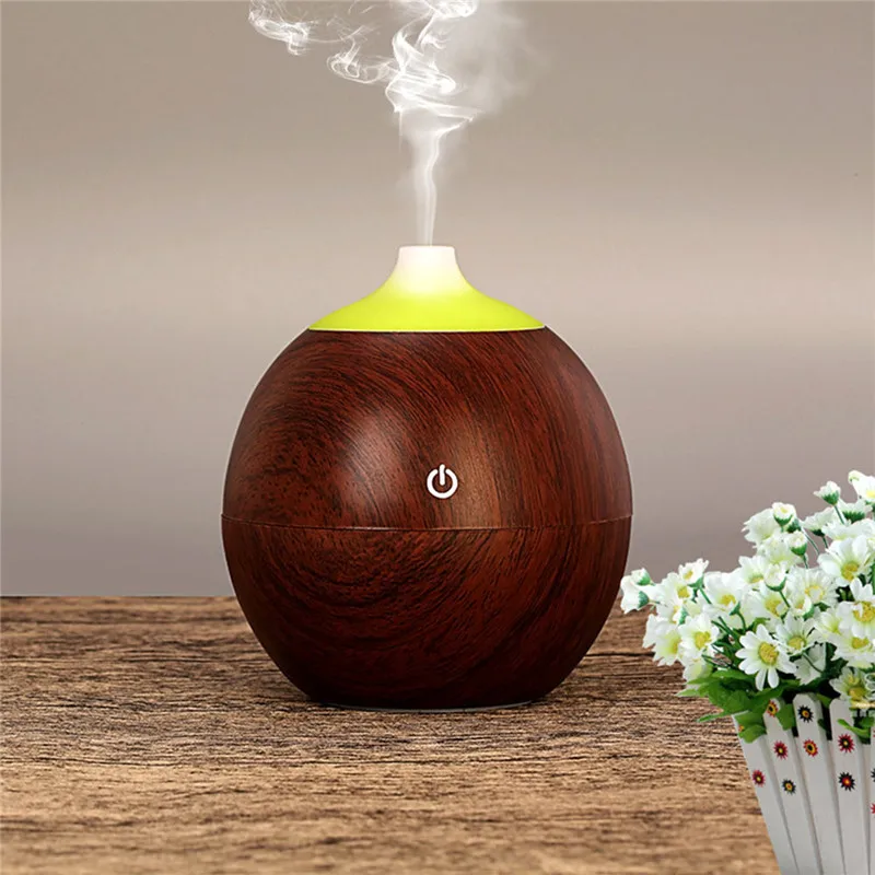 

Air Humidifier Portable 130ML USB Air Humidifier Essential Diffuser with Color Changing Light for Mist Maker Home-Wood 21