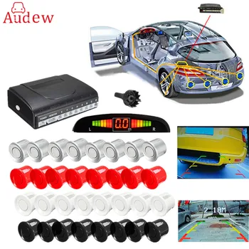 

1Set 8 Parking Sensor Kit Car LED Display Rear Reversing Backup Radar Alarm System Double CPU Advanced Chip With Voice