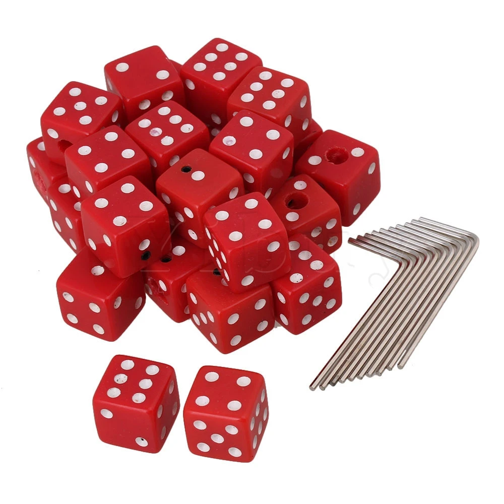 

Yibuy 150Pcs Creative Dice Guitar Volume Control Knobs Plastic with Wrench Red