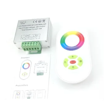 

18A RF LED Controller RGB Dimmer Switch 12V 24V with Touch Panel Remote Control for SMD 5050 5630 3528 RGB LED Strip Lights Rope