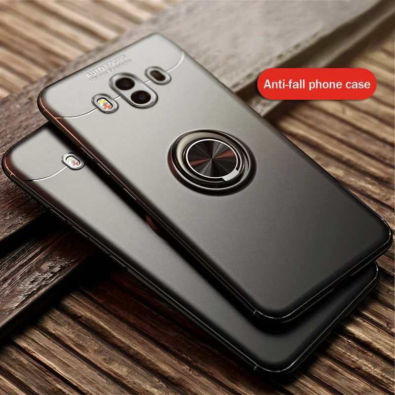 

For Huawei P20 Lite Finger Ring Holder Soft Silicone Back Cover For Huawei Mate 10 Lite P10 P8 P9 Lite 2017 Phone Cases Fundas