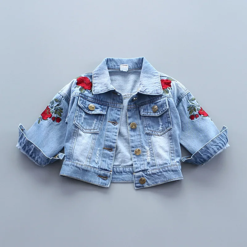 Baby Girls Jeans Jacket Girls Spring Autumn Coat Kids Outerwear Children Clothes Girls Clothes New Blue