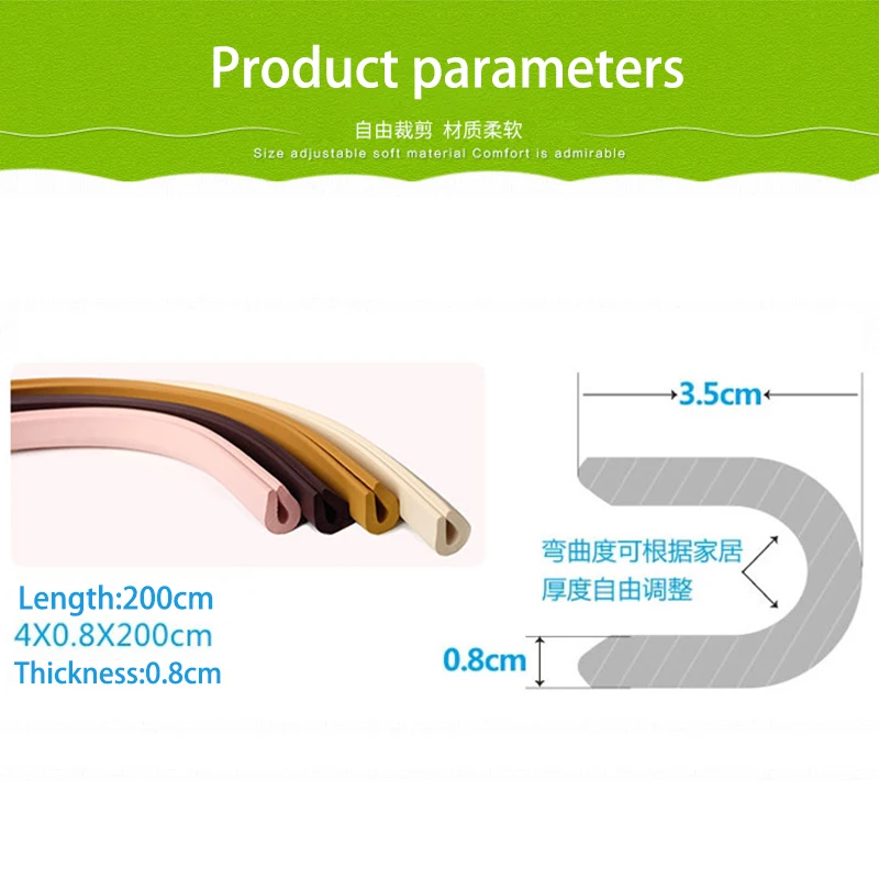 2M Baby Proof Corner Furniture Guard Protector Baby Edge Corner Protector Foam Child Protection Toddler Proof Table Kids Safety